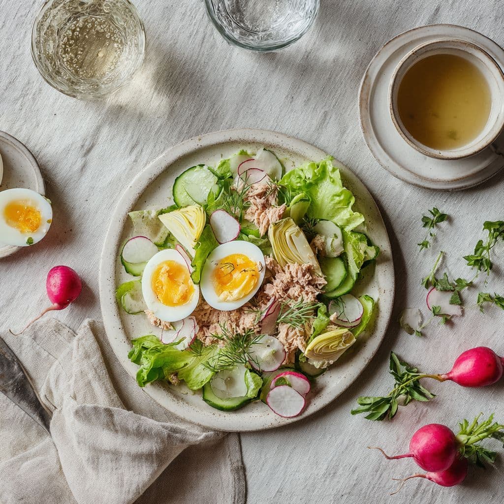 Niçoise salade met tonijn en artisjok