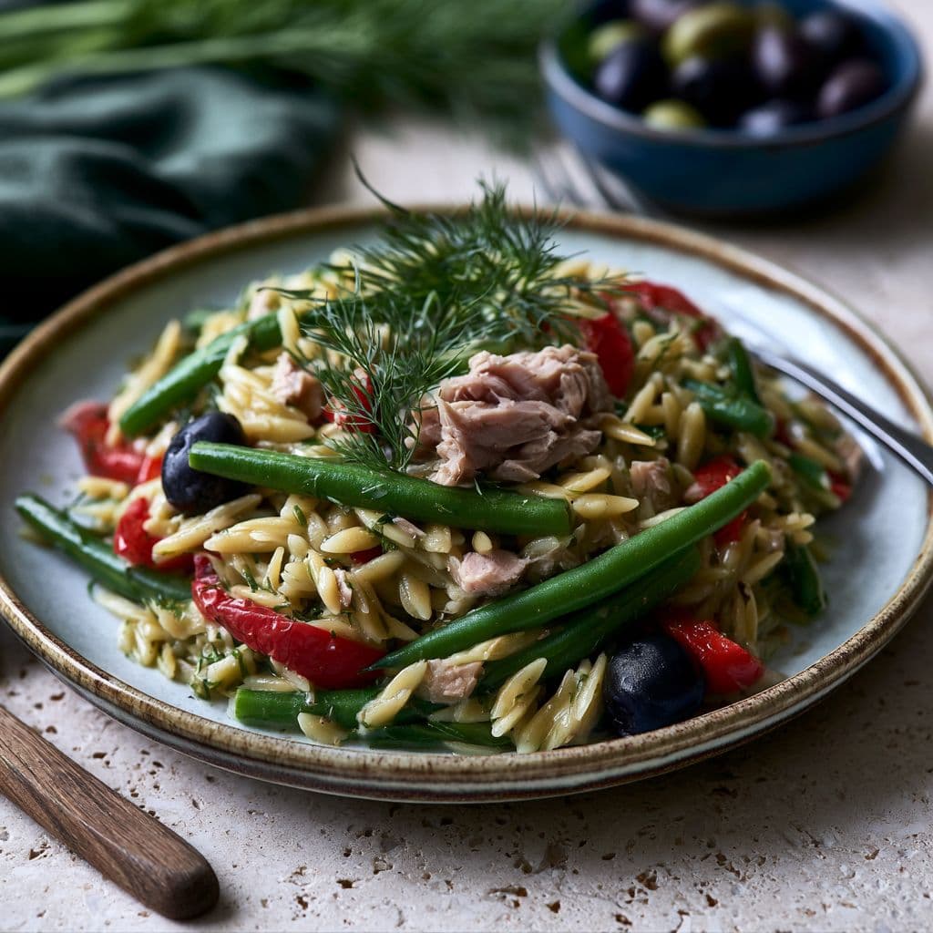 Orzo Salad with Green Beans and Tuna